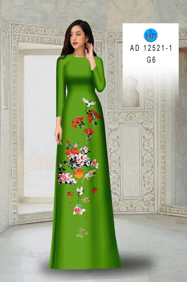 Vải Áo Dài Hoa In 3D AD 12521 20